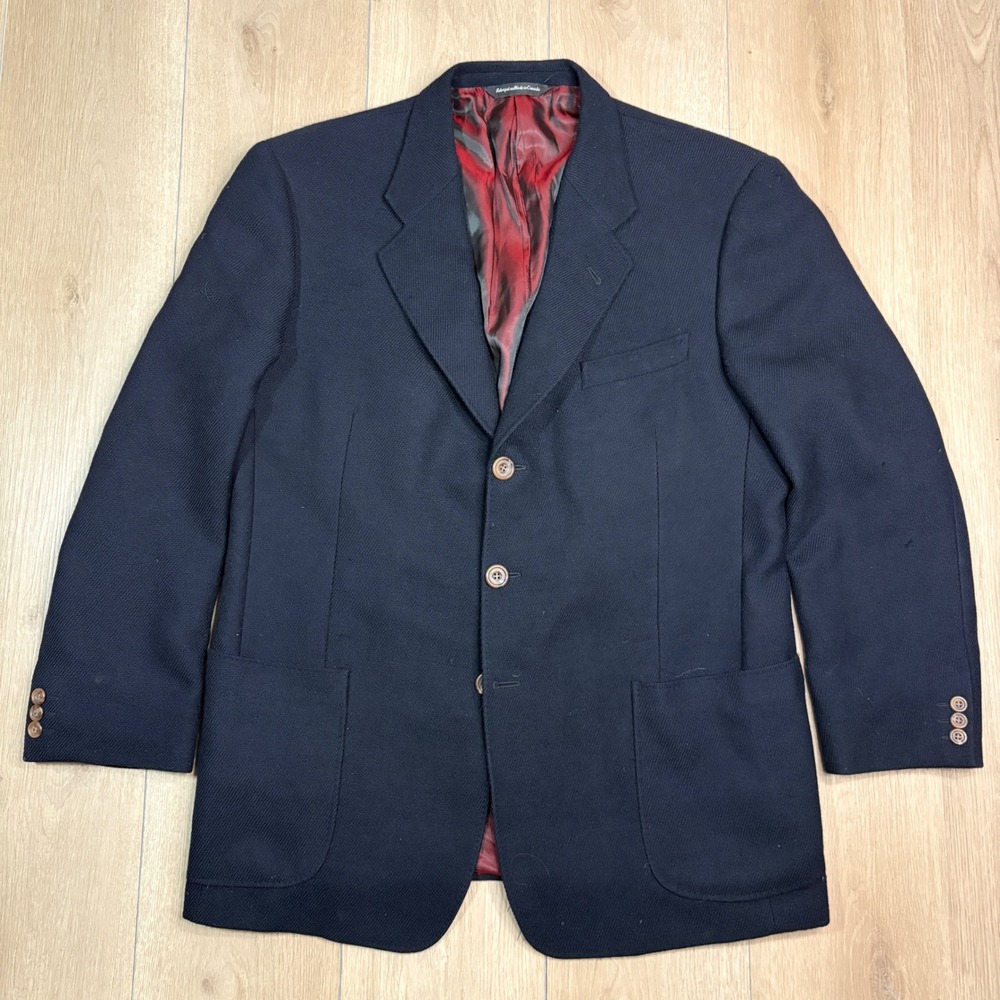 Harry Rosen Sedgewick Mens Navy Wool Cashmere Blazer Jacket 42 Reg Made Canada